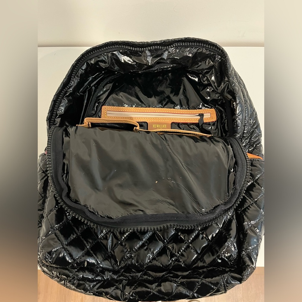 MZ Wallace Black Lacquer Metro Quilted Backpack - Picture 3 of 6